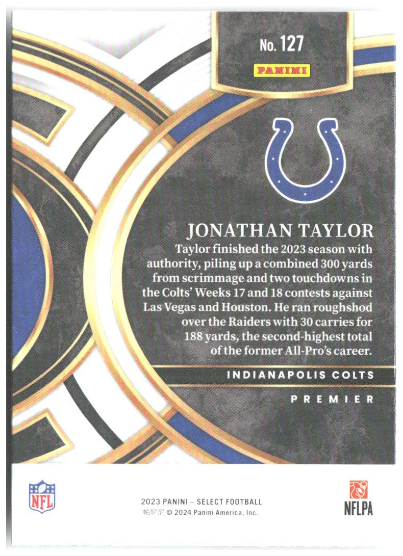 Jonathan Taylor Panini Select 127 2023 Indianapolis Colts