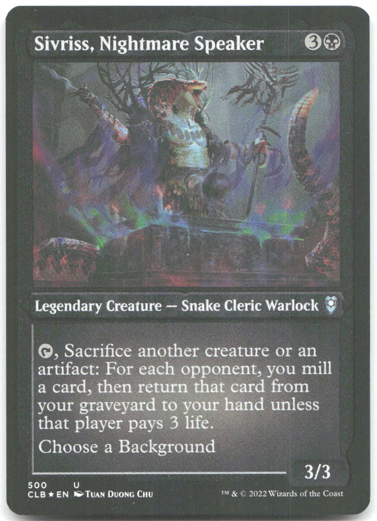 Sivriss Nightmare Speaker Etched Foil Commander Battle for Baldur's Gate 500 NM