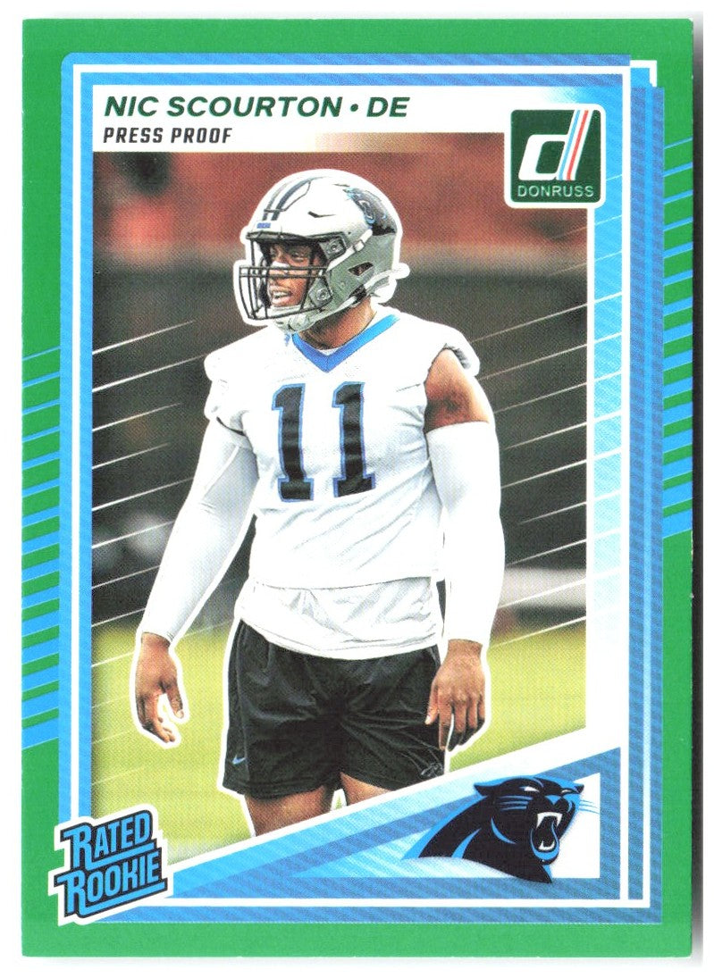 Nic Scourton Donruss - Press Proofs Green 383 2025 Carolina Panthers