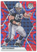 Jeff Saturday Panini Mosaic - Prizm Reactive Blue 96 2020 Indianapolis Colts