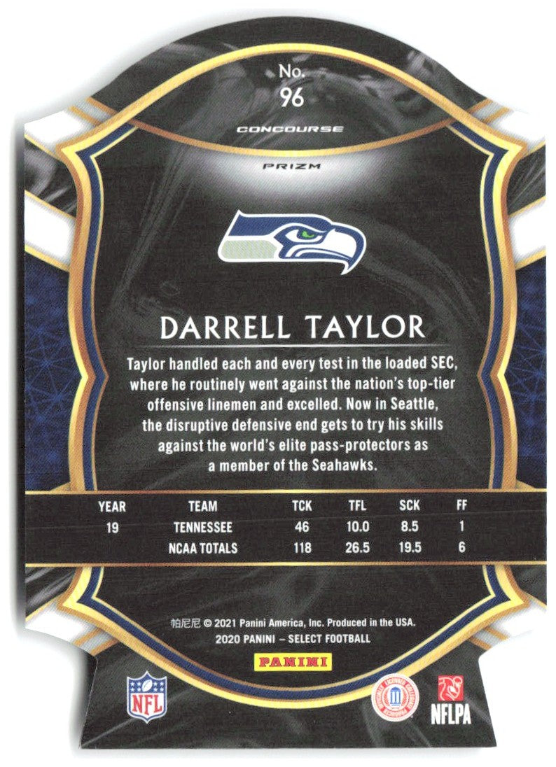 Darrell Taylor Panini Select - Purple Prizm Die Cut 96 2020 Seattle Seahawks
