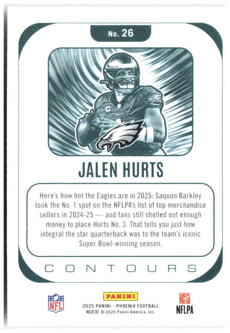 Jalen Hurts Panini Phoenix - Contours 26 2025 Philadelphia Eagles