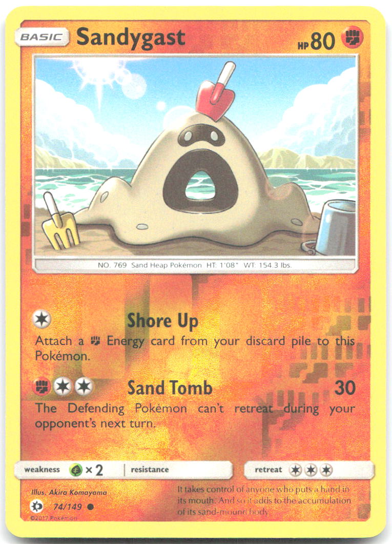 Sandygast Reverse Holo Common SM Base Set 74/149 NM Akira Komayama