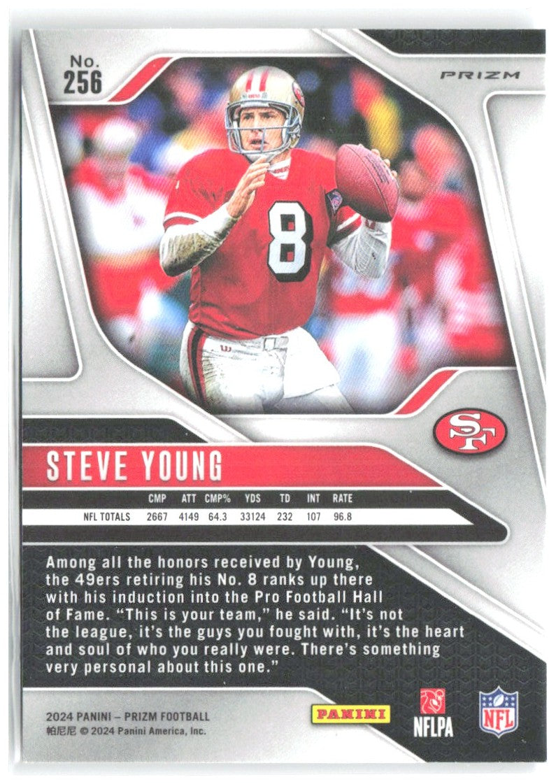 Steve Young Panini Prizm - Silver 256 2024 San Francisco 49ers