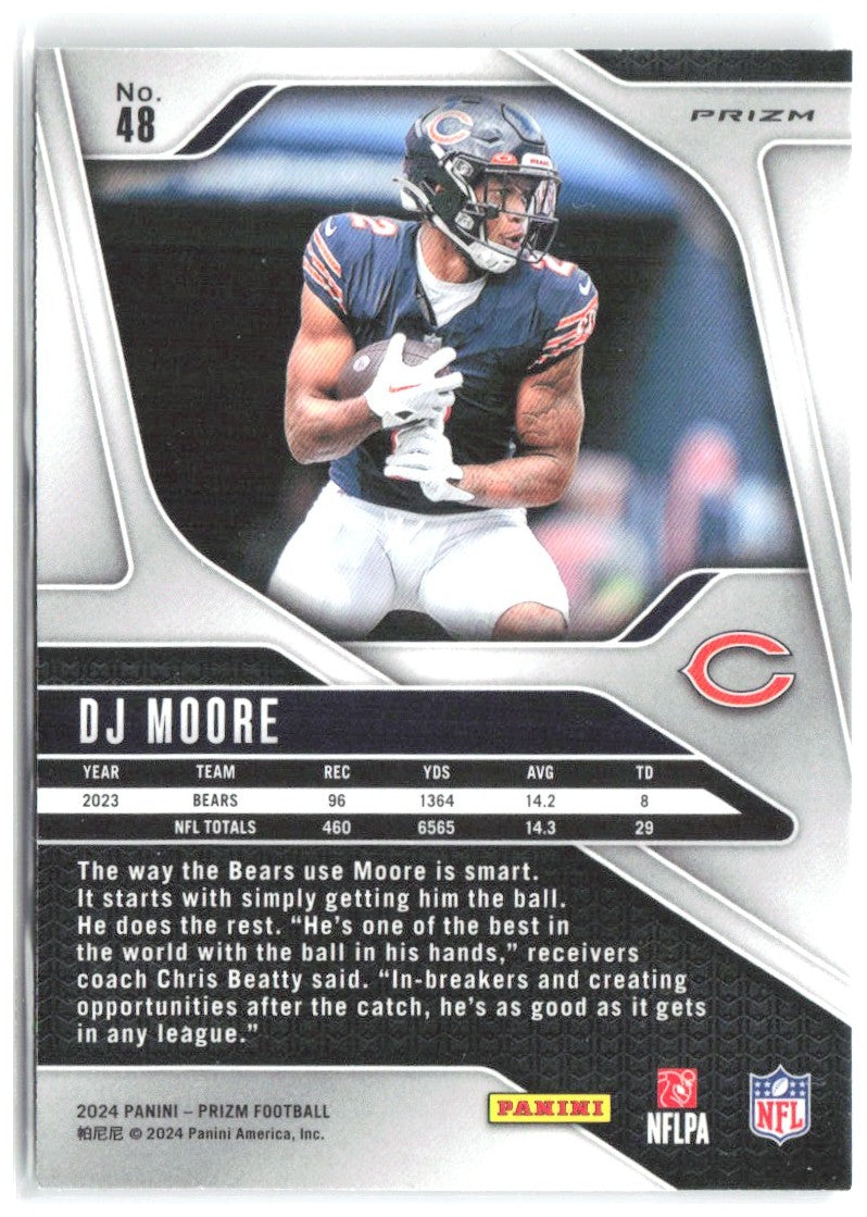DJ Moore Panini Prizm - Silver 48 2024 Chicago Bears