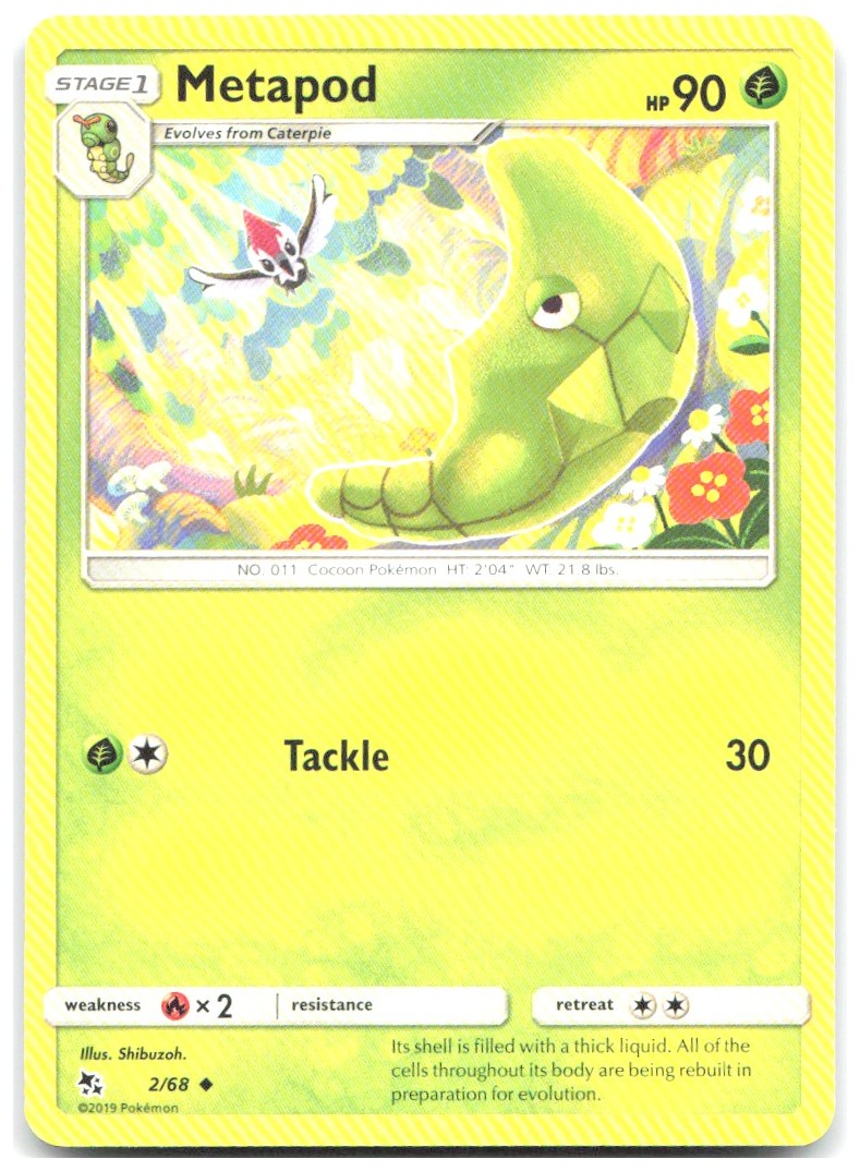 Metapod Uncommon Hidden Fates 2/68 NM Shibuzoh