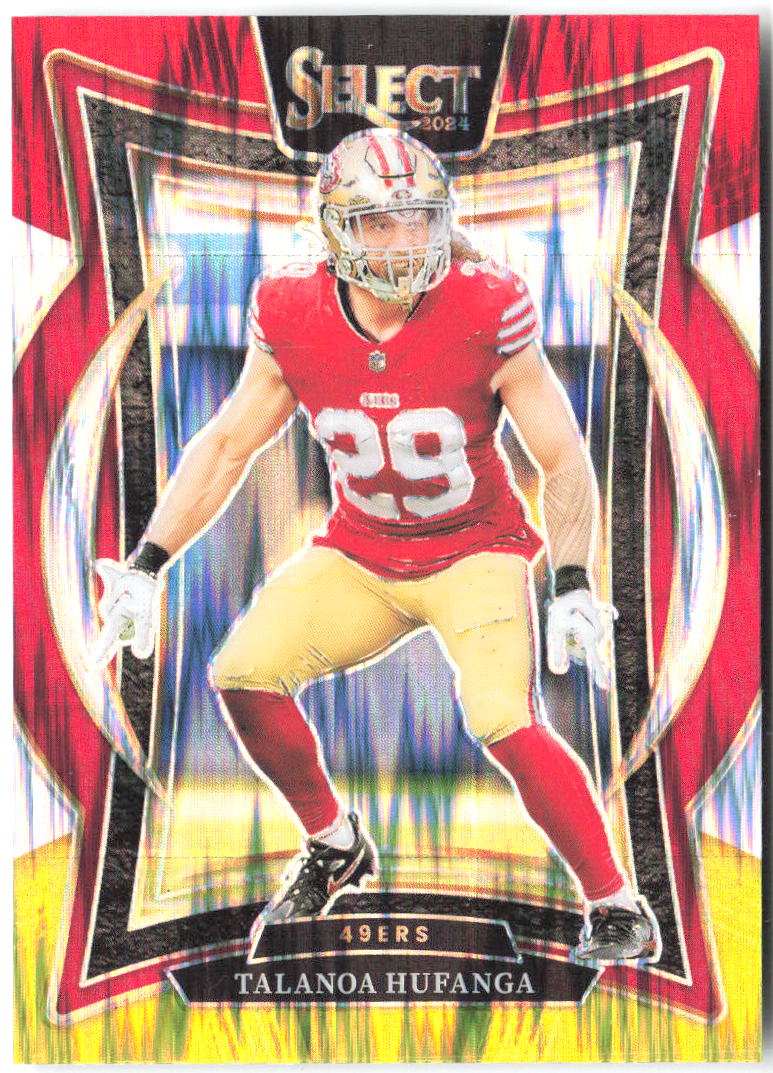 Talanoa Hufanga Select - Red & Yellow Prizm Shock 46 2024 San Francisco 49ers