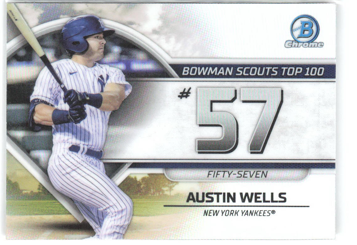 Austin Wells Bowman - Bowman Scouts Top 100 BTP-57 2023 New York Yankees