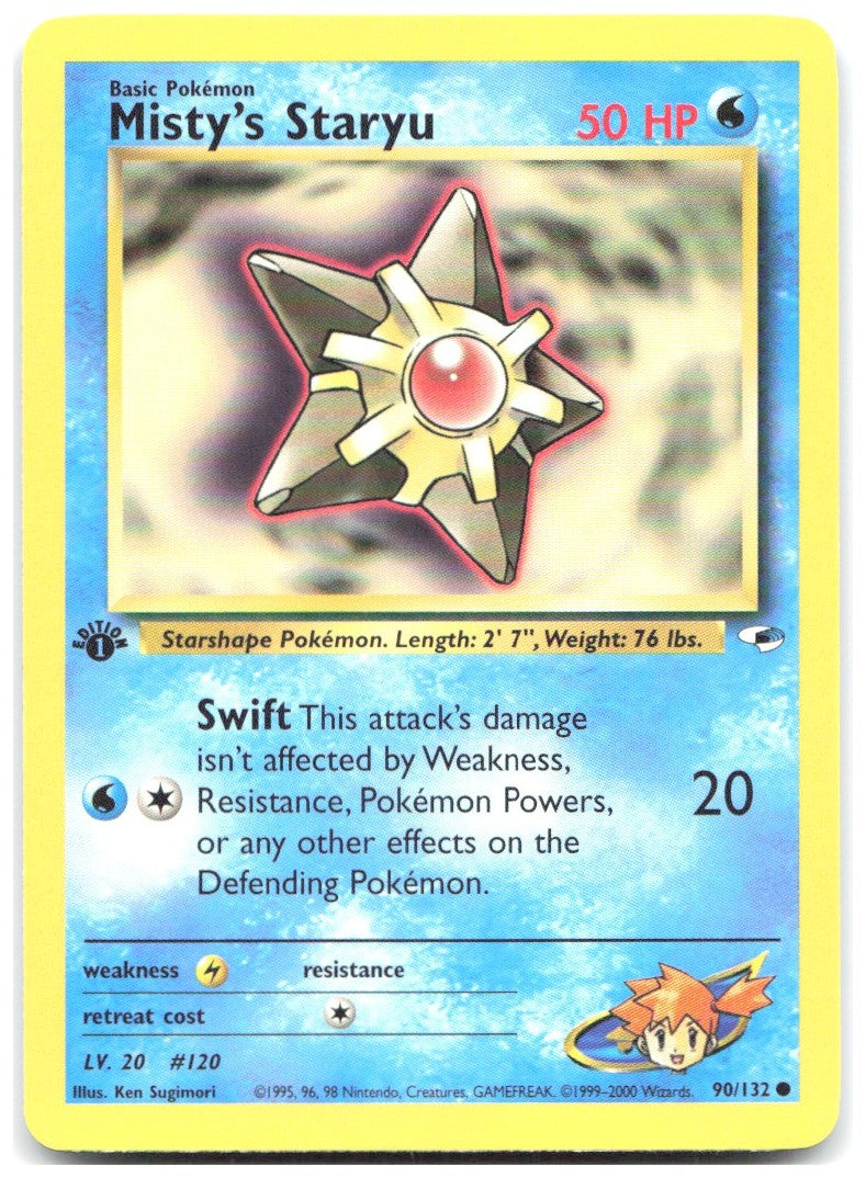 Misty's Staryu 1st Edition Common Gym Heroes 090/132 NM Ken Sugimori