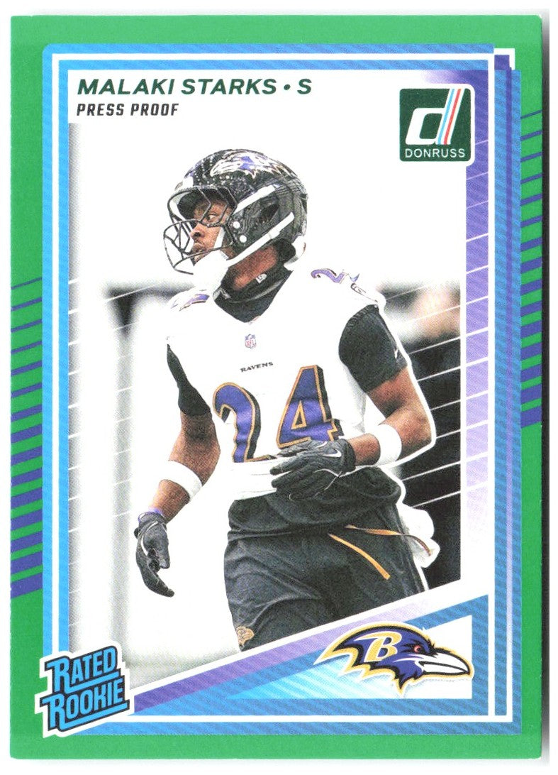 Malaki Starks Donruss - Press Proofs Green 346 2025 Baltimore Ravens