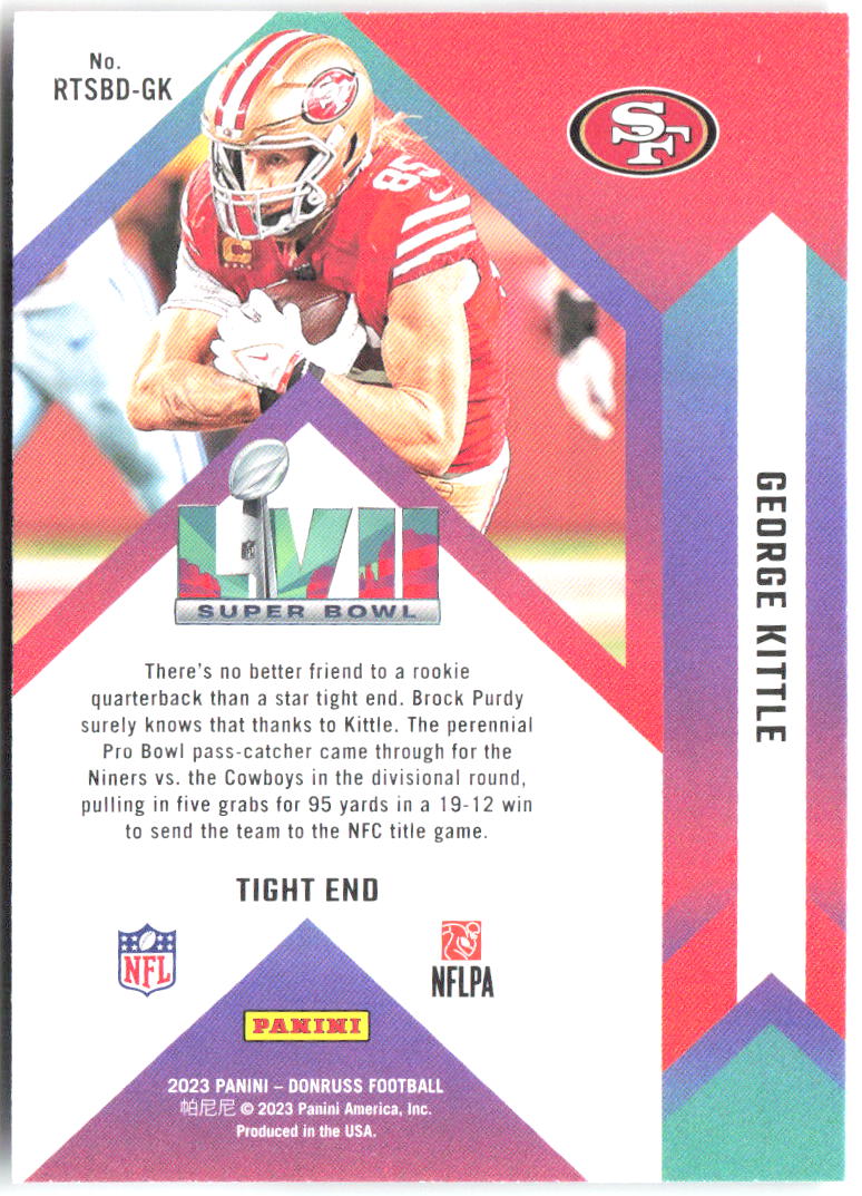 George Kittle Road to the Super Bowl Divisional Round Donruss - Road to the Super Bowl Divisional Round RTSBD-GK NM