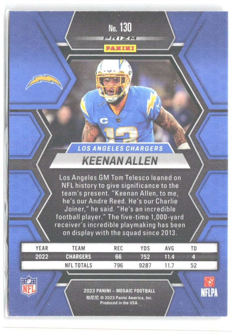 Keenan Allen Panini Mosaic - Camo Pink Mosaic 130 2023 Los Angeles Chargers
