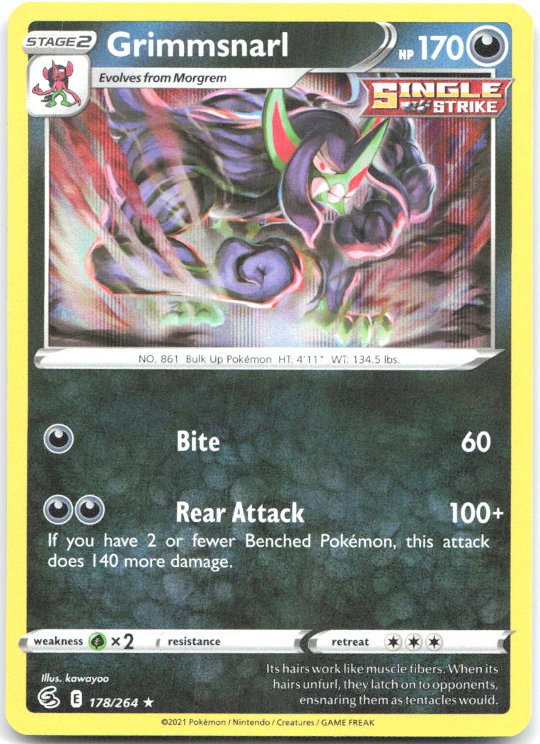 Grimmsnarl Holo Rare SWSH08: Fusion Strike 178/264 NM kawayoo