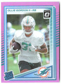 Ollie Gordon II Donruss Optic Rated Rookies Preview Pink 394 2025 Miami Dolphins