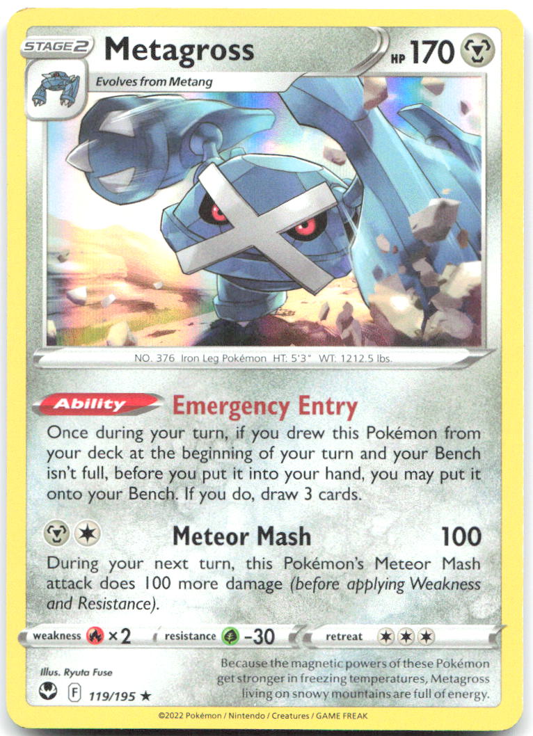 Metagross Holo Rare SWSH12 Silver Tempest 119/195 NM Ryuta Fuse