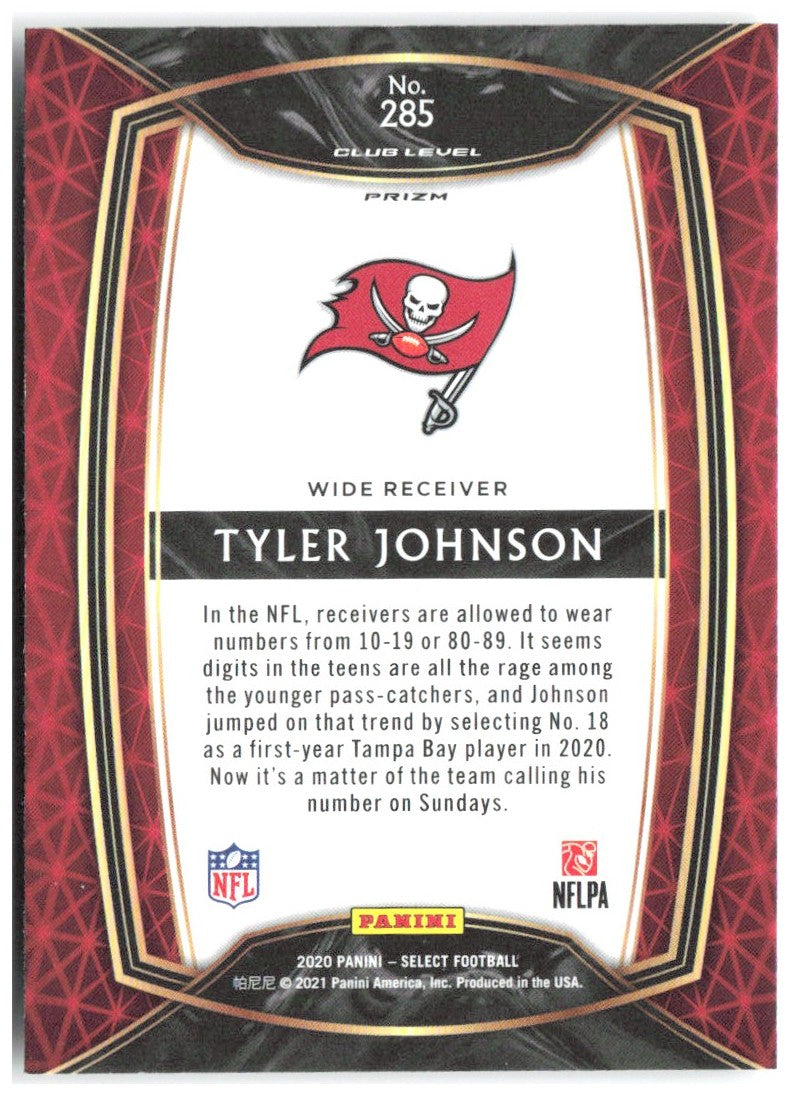 Tyler Johnson Panini Select - Silver Prizm 285 2020 Tampa Bay Buccaneers