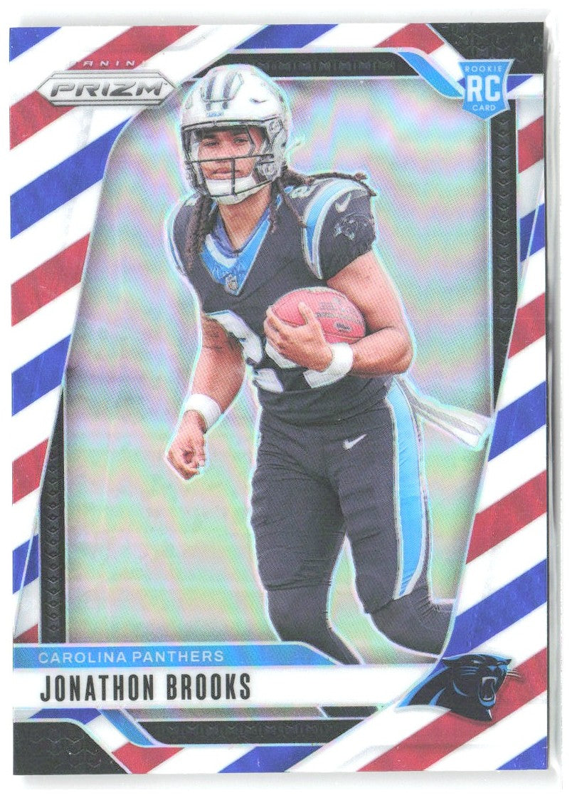 Jonathon Brooks Panini Prizm - Red White and Blue 357 2024 Carolina Panthers