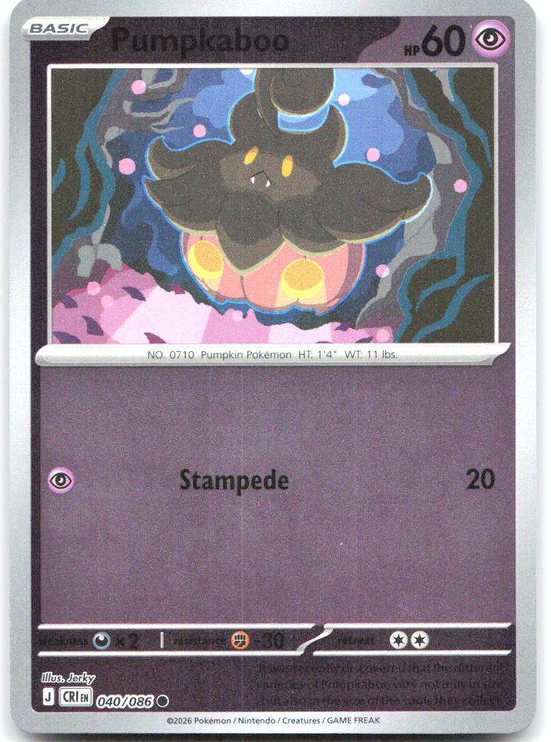 Pumpkaboo Reverse Holo Common ME04 Chaos Rising 040/086 NM Jerky