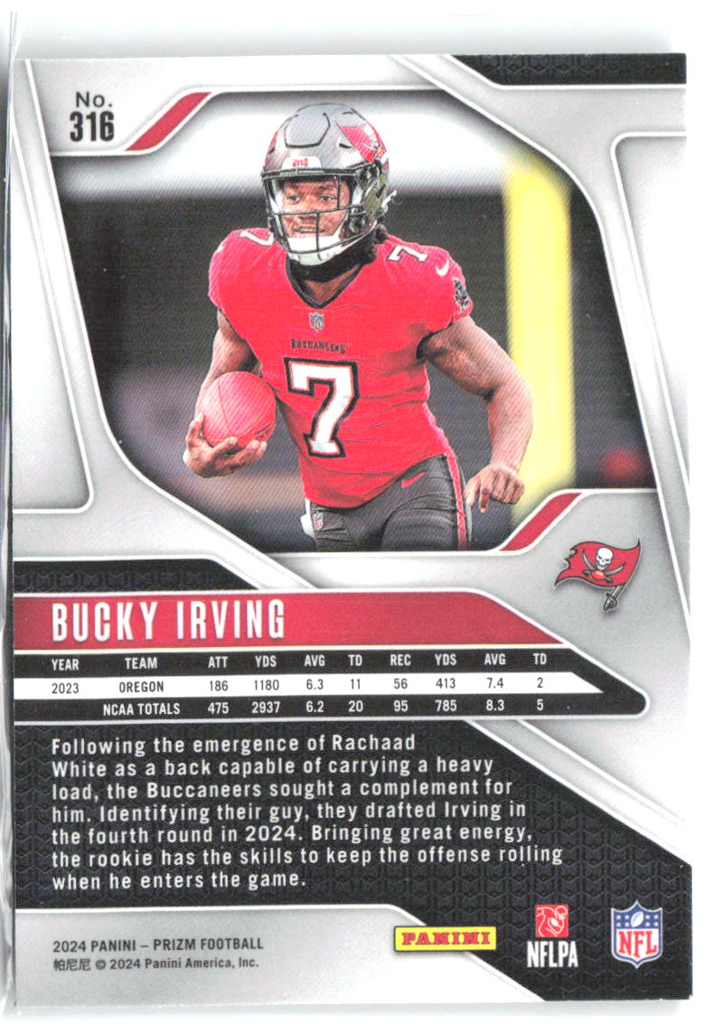 Bucky Irving Panini Prizm 316 2024 Tampa Bay Buccaneers RC