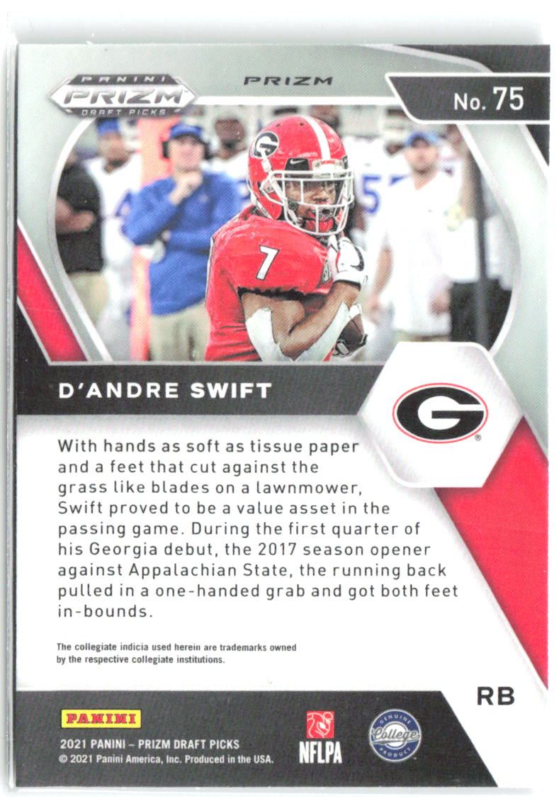 D'Andre Swift Panini Prizm Draft Picks - Green 75 2021 Georgia Bulldogs