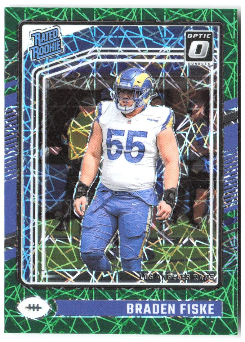 Braden Fiske Donruss Optic - Green Velocity 210 2024 Los Angeles Rams