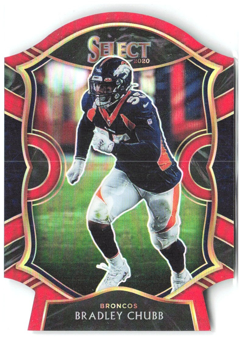 Bradley Chubb Panini Select - Red Prizm Die Cut 34 2020 Denver Broncos