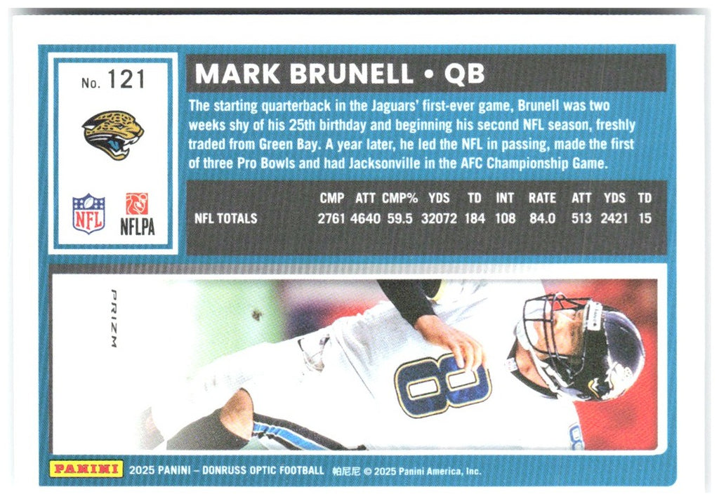 Mark Brunell Donruss Optic - Holo 121 2025 Jacksonville Jaguars