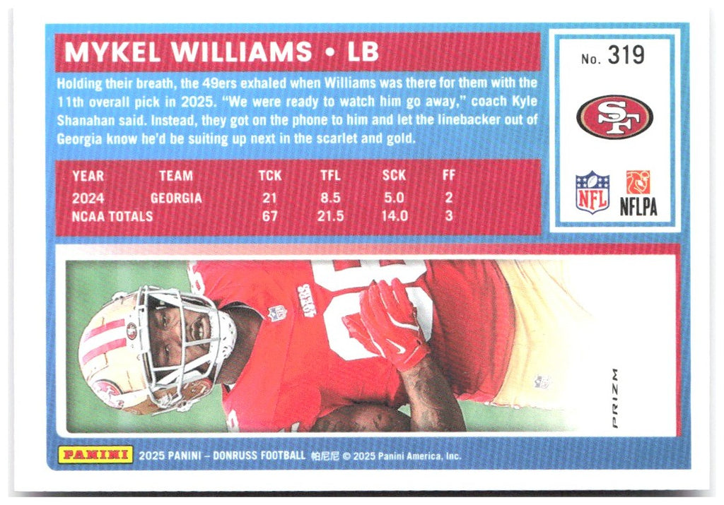 Mykel Williams Donruss Optic - Pink 210 2025 San Francisco 49ers