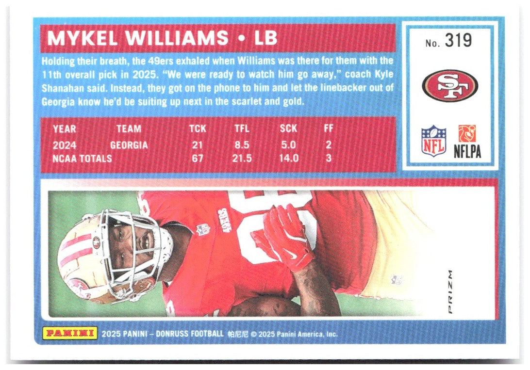 Mykel Williams Donruss Optic - Pink 210 2025 San Francisco 49ers