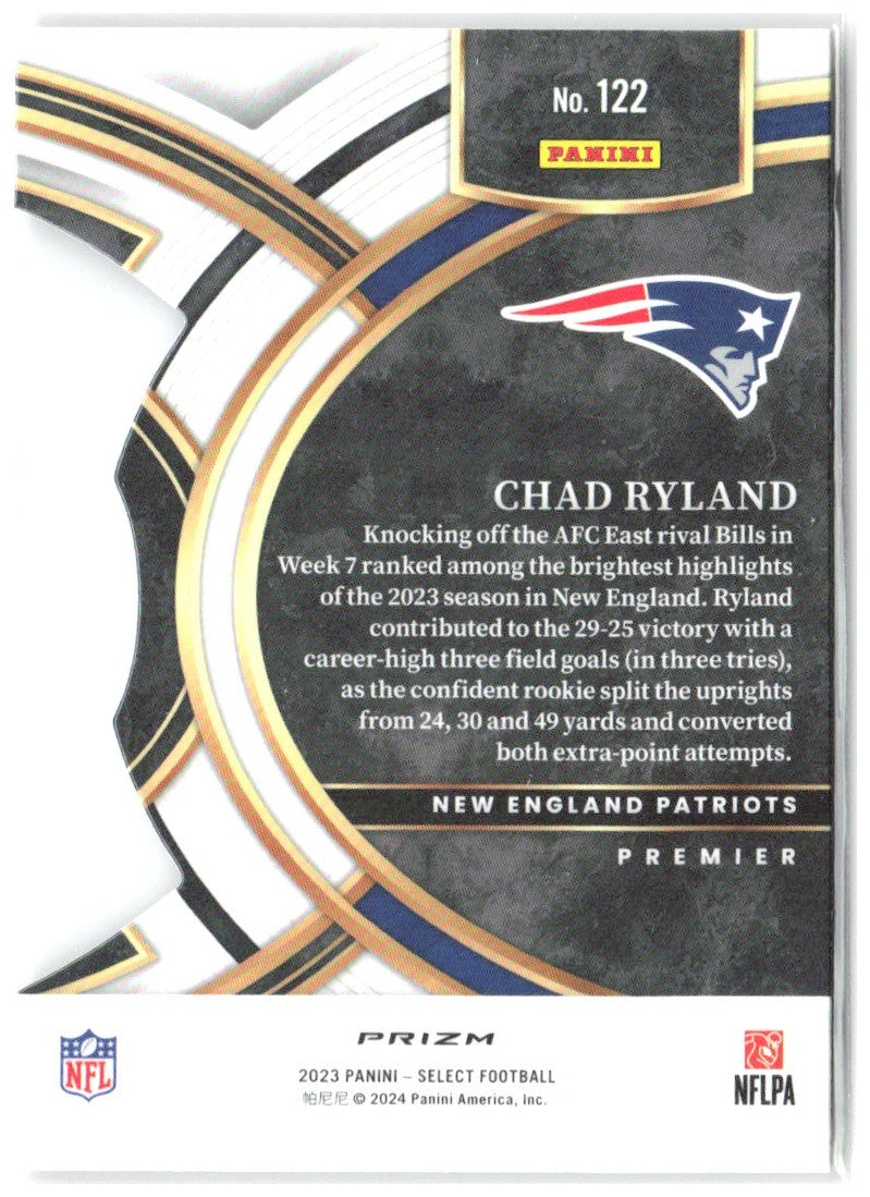 Chad Ryland Select Red and Yellow Prizms Die Cuts 122 2023 New England Patriots
