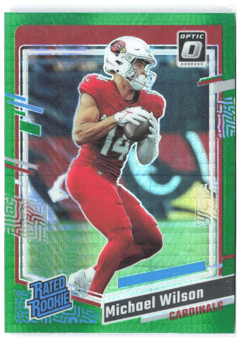 Michael Wilson Donruss Optic - Green Hyper 204 2023 Arizona Cardinals