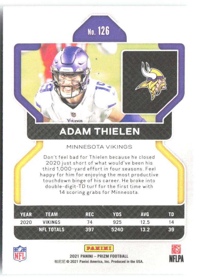Adam Thielen Base Panini Prizm 126 NM