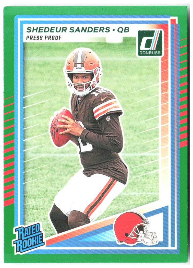 Shedeur Sanders Donruss - Press Proofs Green 306 2025 Cleveland Browns
