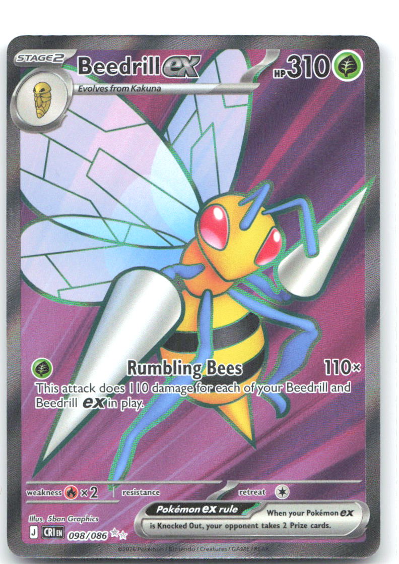 Beedrill ex Holo Ultra Rare ME04: Chaos Rising 098/086 NM toriyufu