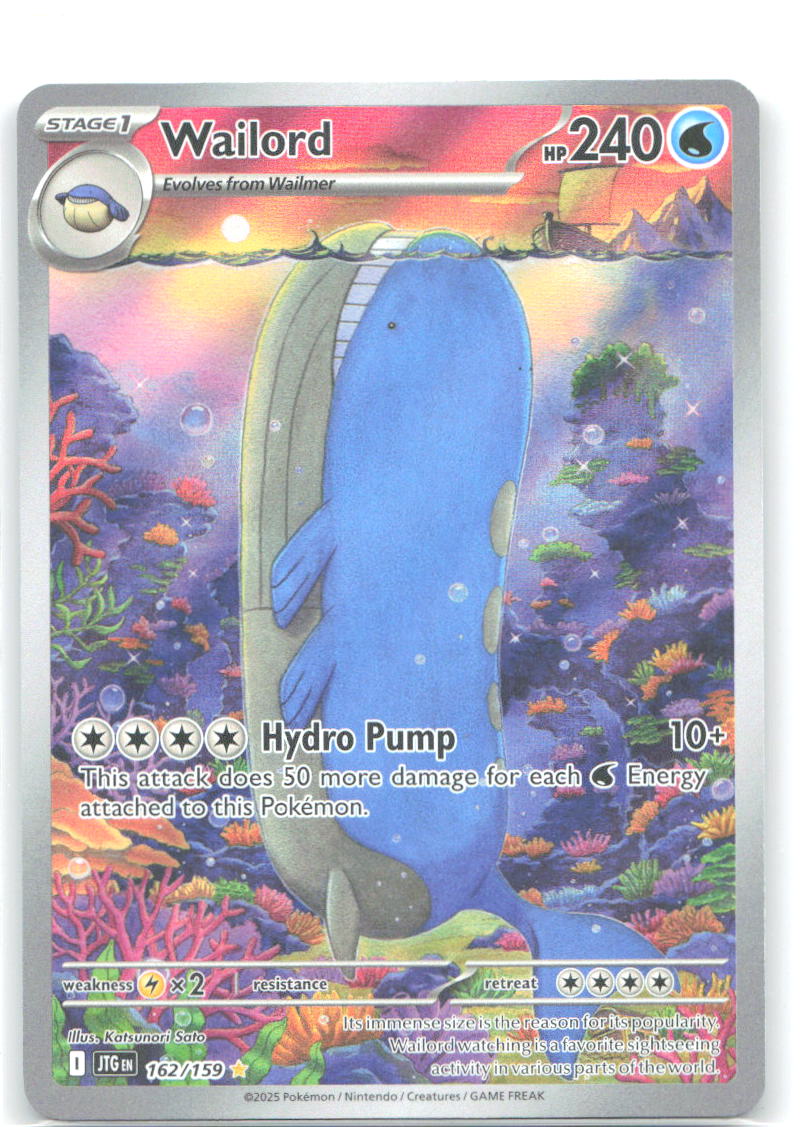 Wailord Holo Illustration Rare SV09 Journey Together 162/159 NM Katsunori Sato