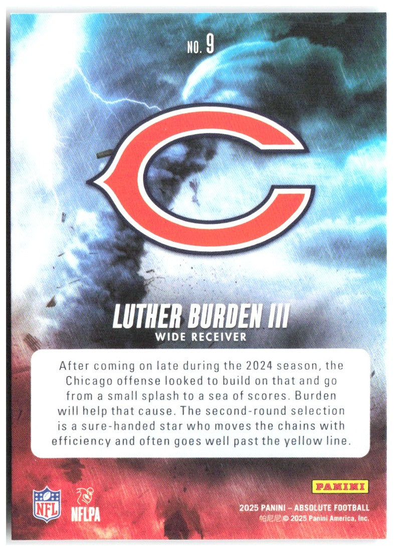 Luther Burden III Panini Absolute - By Storm 9 2025 Chicago Bears