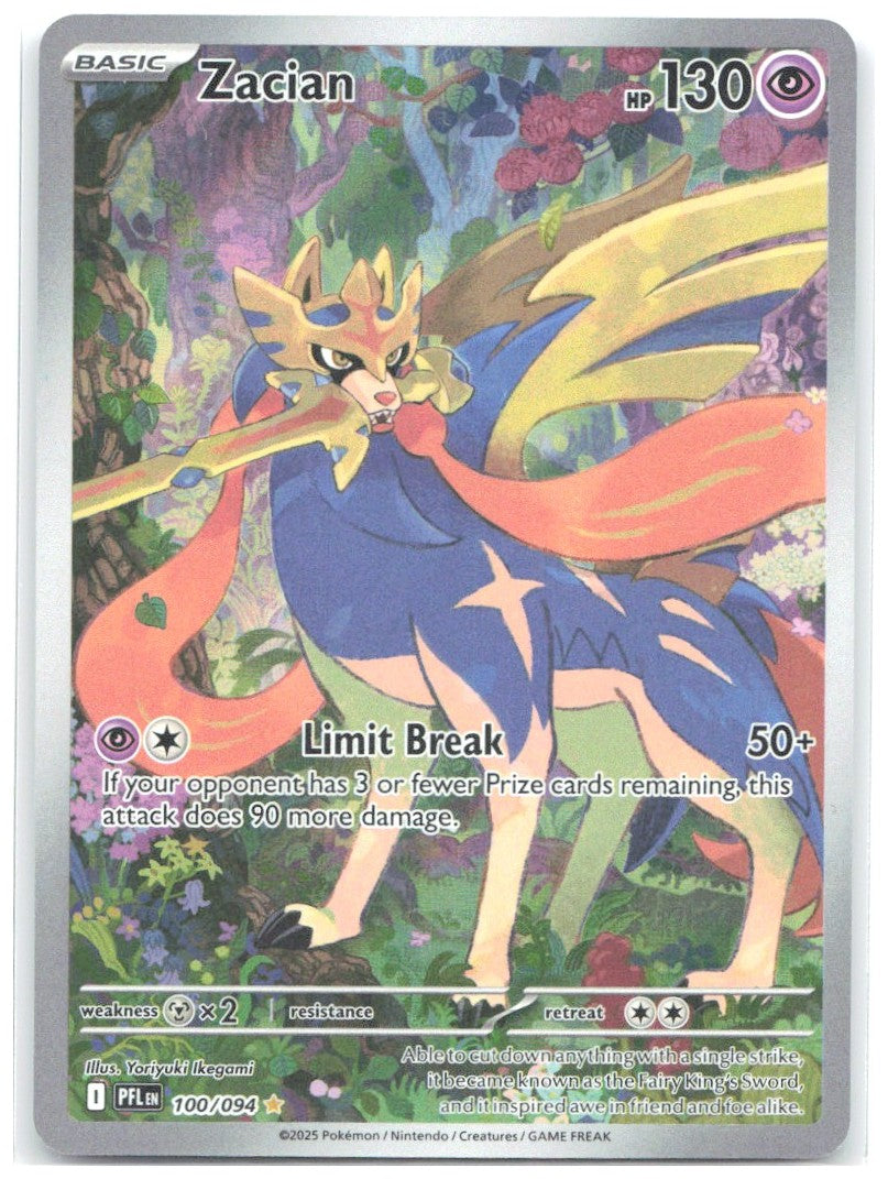Zacian Holo Illustration Rare ME02 Phantasmal Flames 100/094 NM Yoriyuki Ikegami