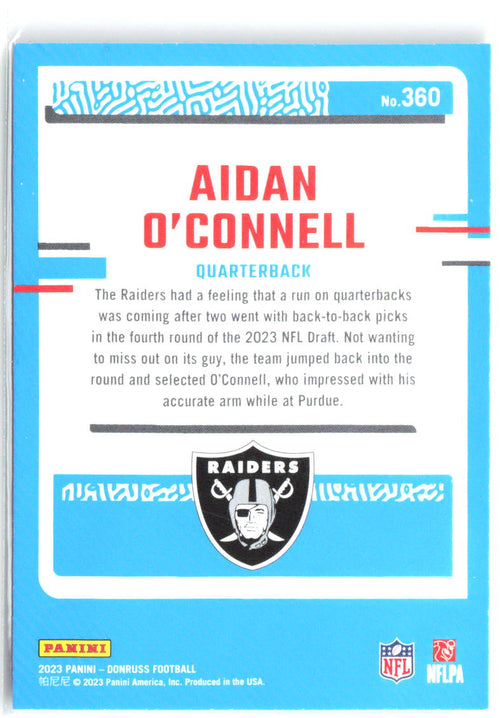 Aidan O'Connell Donruss 360 2023 Las Vegas Raiders RC