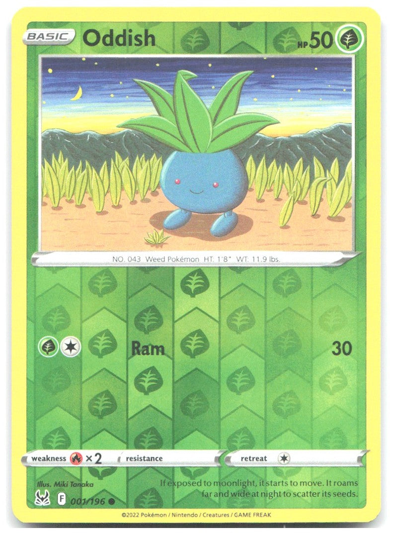 Oddish Reverse Holo Common SWSH11 Lost Origin 001/196 NM Miki Tanaka