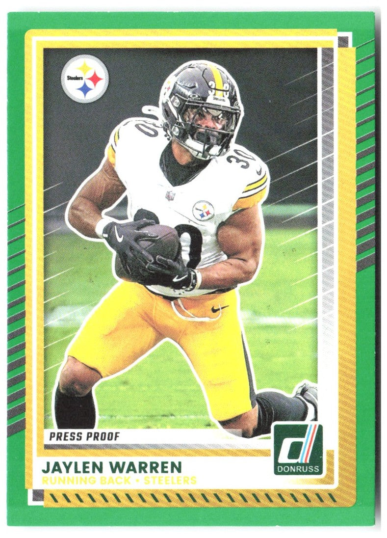 Jaylen Warren Donruss - Press Proofs Green 200 2025 Pittsburgh Steelers