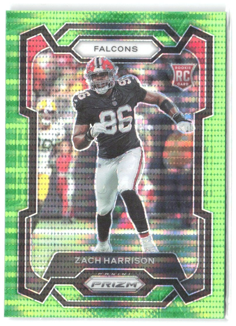 Zach Harrison Panini Prizm - Neon Green Pulsar 306 2023 Atlanta Falcons