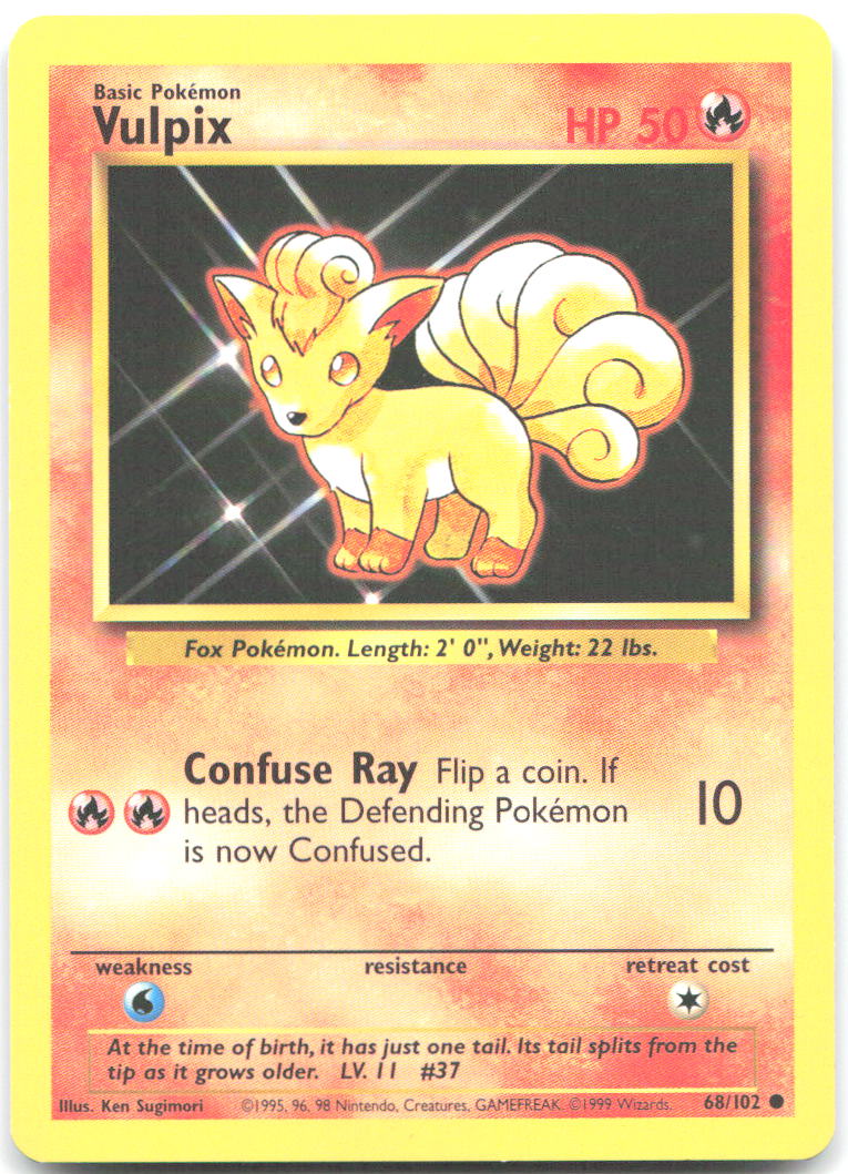 Vulpix Common Base Set 068/102 LP Ken Sugimori