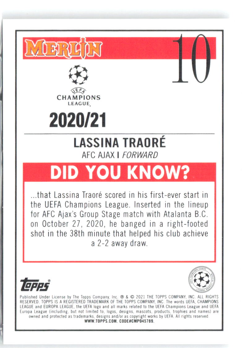 Lassina Traoré Merlin UEFA Champions League 10 2020-21 Ajax RC