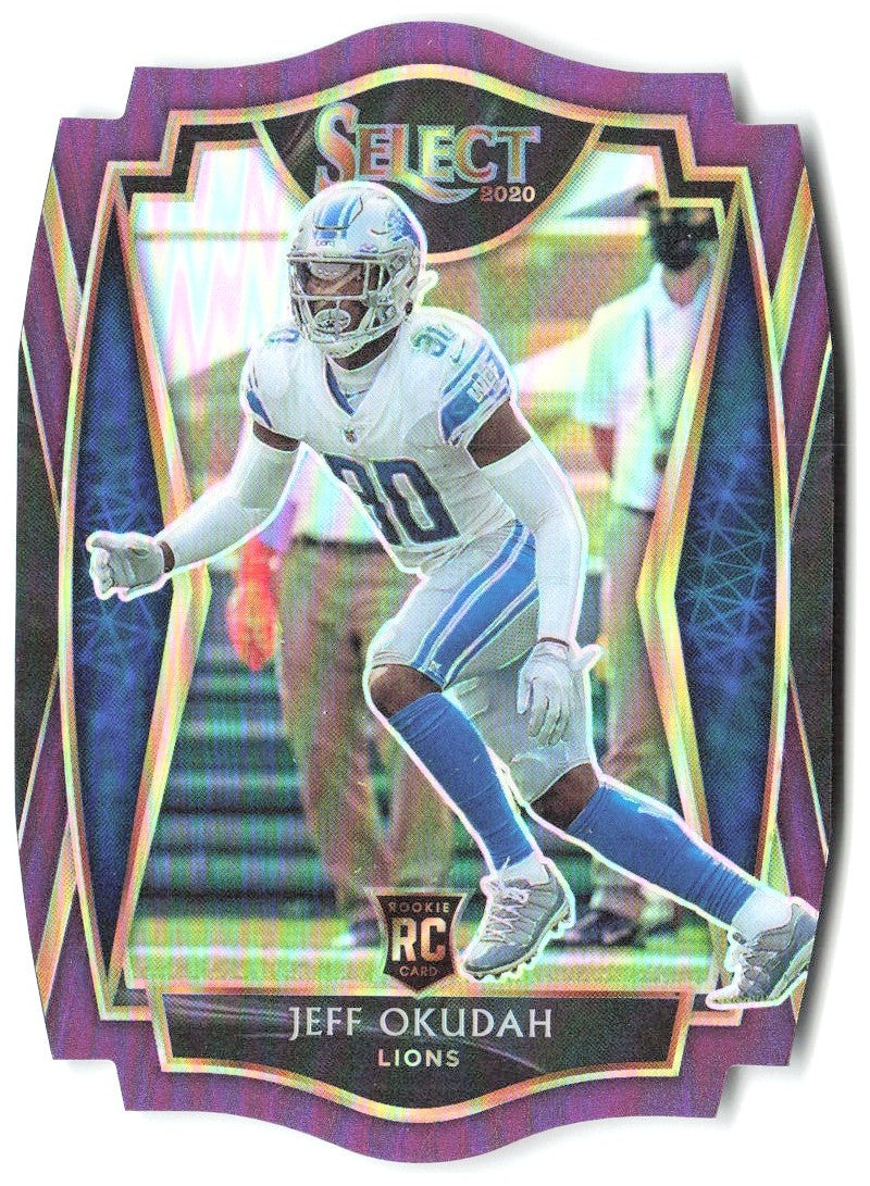 Jeff Okudah Panini Select - Purple Prizm Die Cut 186 2020 Detroit Lions