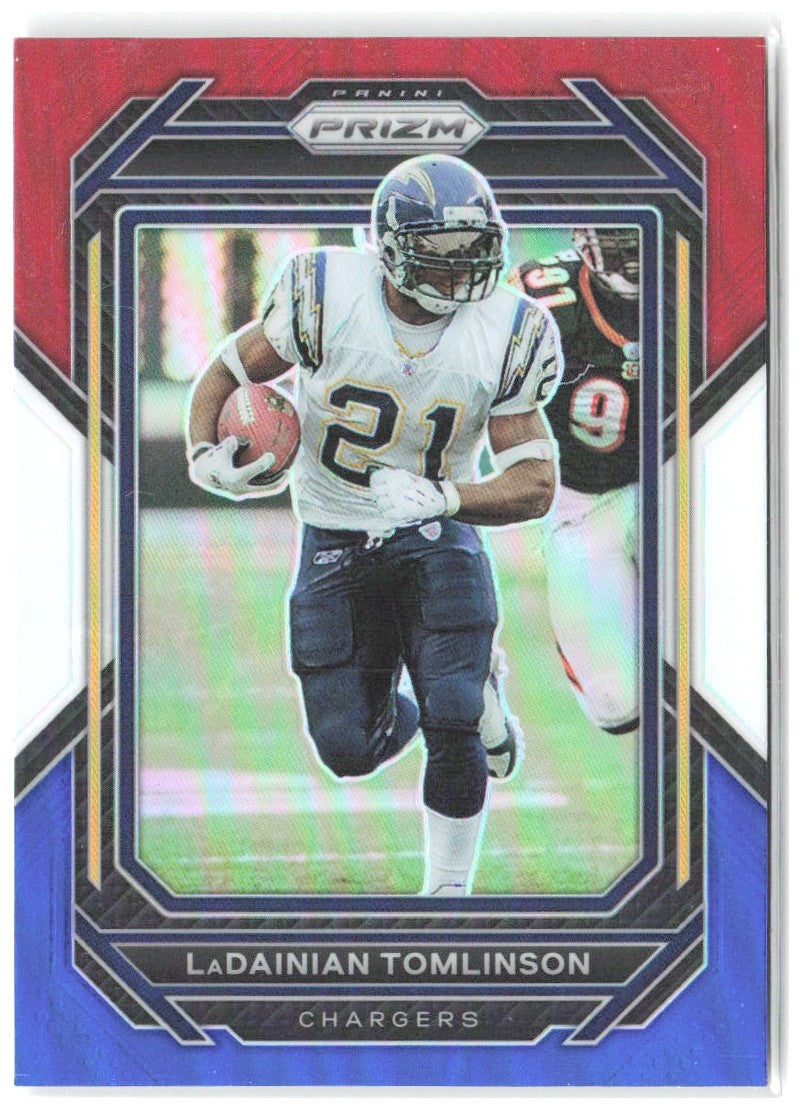LaDainian Tomlinson Panini Prizm Red White and Blue 157 2022 San Diego Chargers