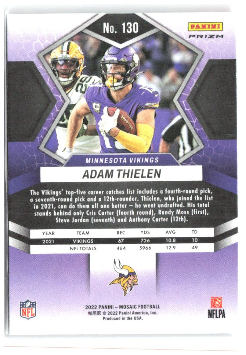 Adam Thielen Panini Mosaic - Mosaic Reactive Orange 130 2022 Minnesota Vikings