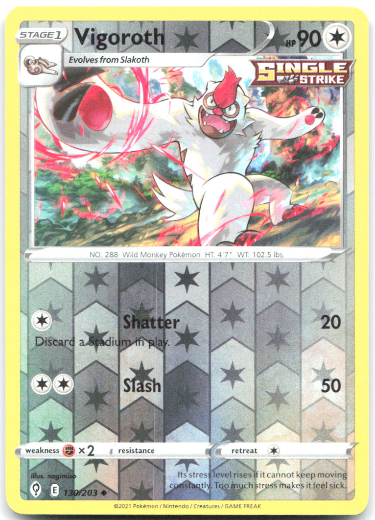 Vigoroth Reverse Holo Uncommon SWSH07 Evolving Skies 130/203 NM nagimiso
