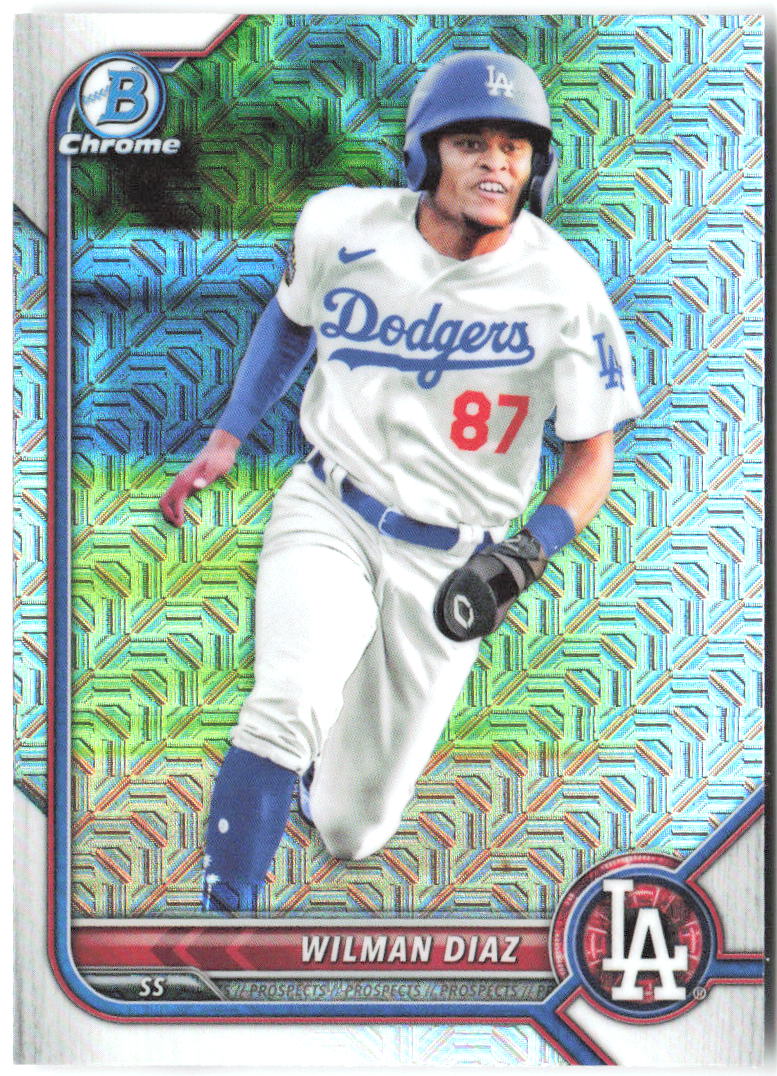 Wilman Diaz Bowman - Chrome Prospects Mojo Refractors BCP-135 2022 Dodgers