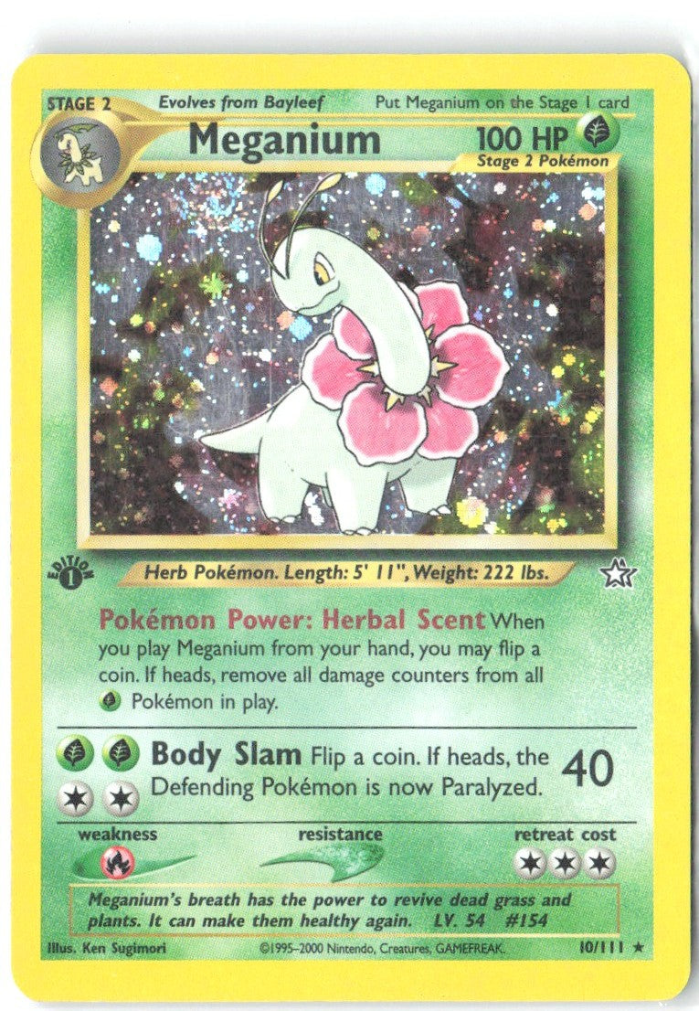 Meganium 10 1st Edition Holo Rare Neo Genesis 010/111 NM Ken Sugimori