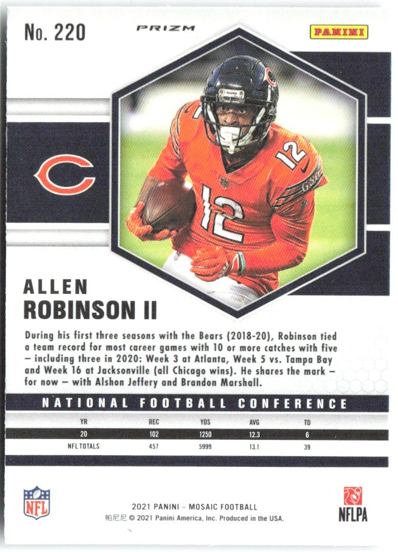 Allen Robinson II Panini Mosaic - Prizm Green 220 2021 Chicago Bears